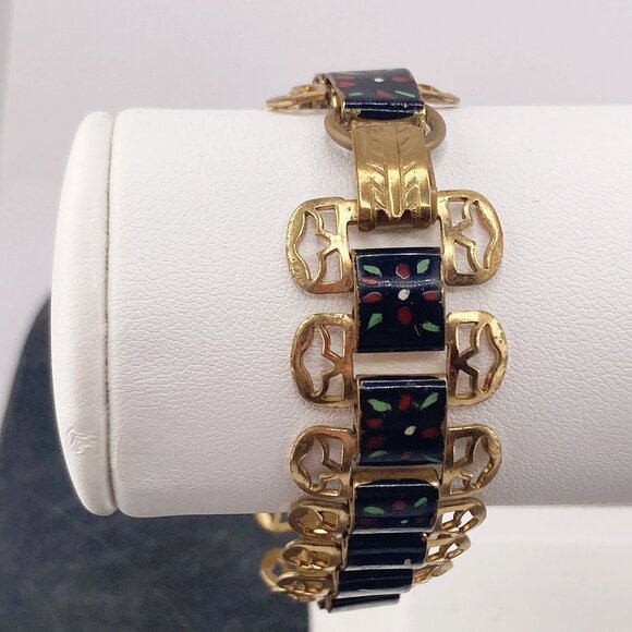 VINTAGE Tahsis, BC, brass souvenir bracelet c. 1930s 1940s 1950s tourist jewelry - Picture 8 of 9